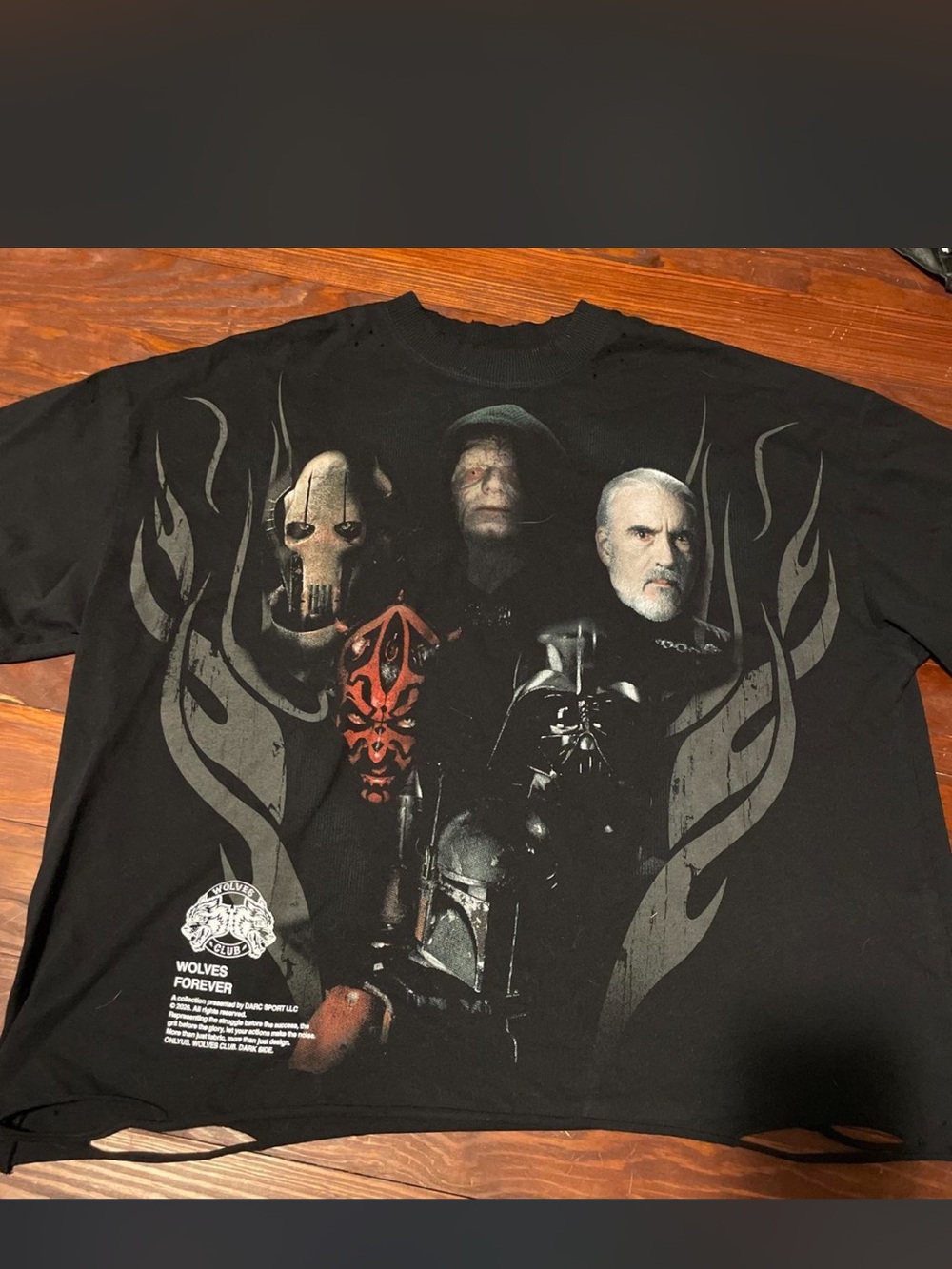 Darc Sport Black Star Wars Villains Graphic Tee with Multicolor Print